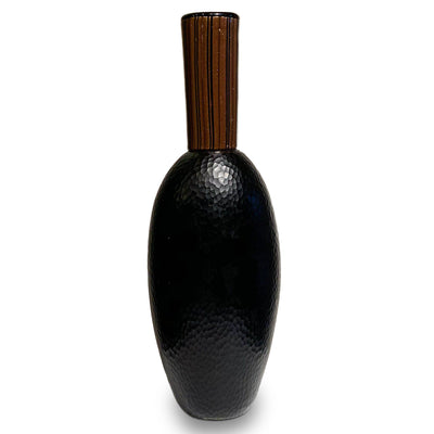 Vaso contemporaneo in vetro di Murano intagliato