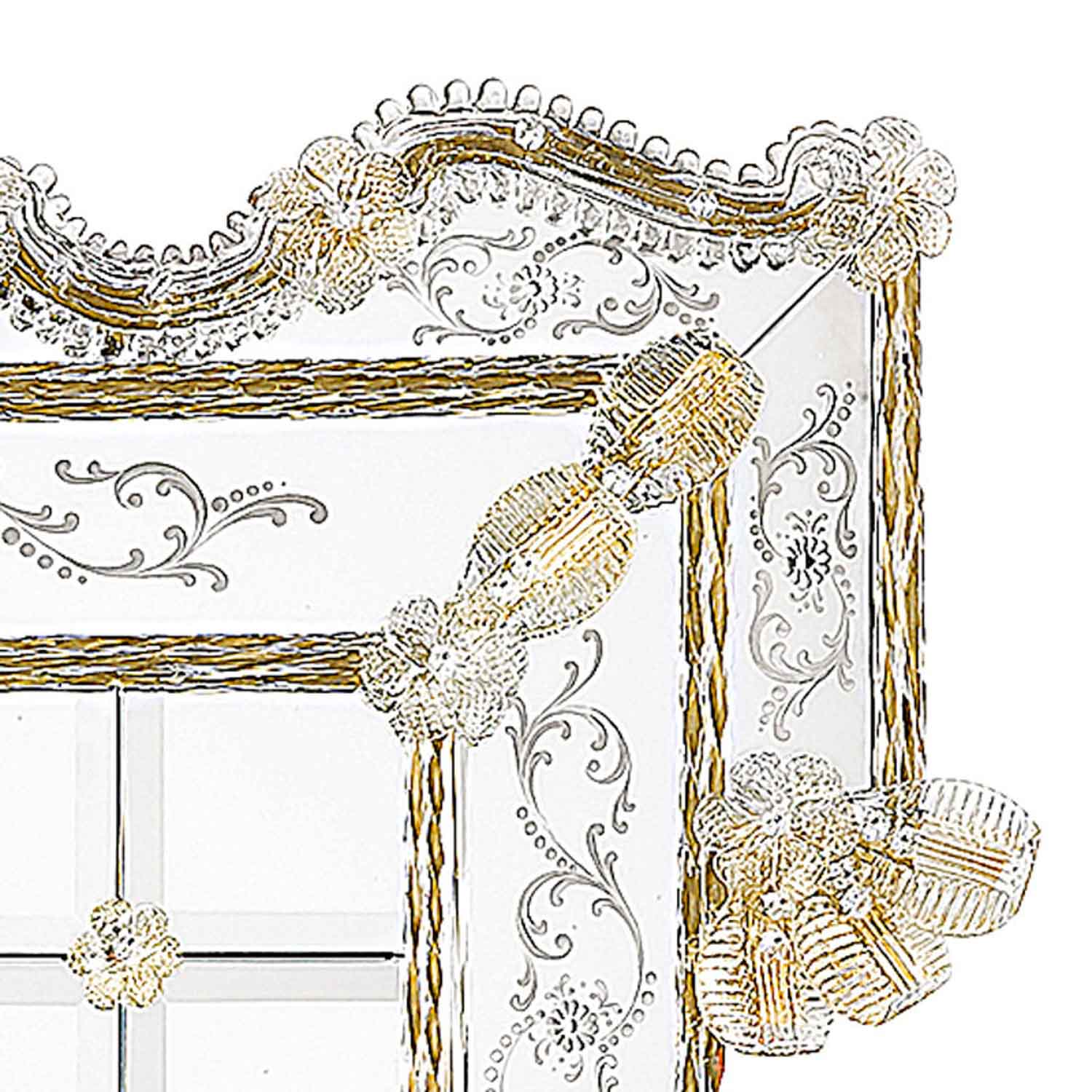 Miroir Cristal et Or Ligne '600 CASANOVA Art. 0400