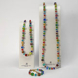 carnival set murano glass necklace and bracelet long short made in italy