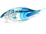 Murano Glass Fish Sculpture - Aquamarine Fish cm 48