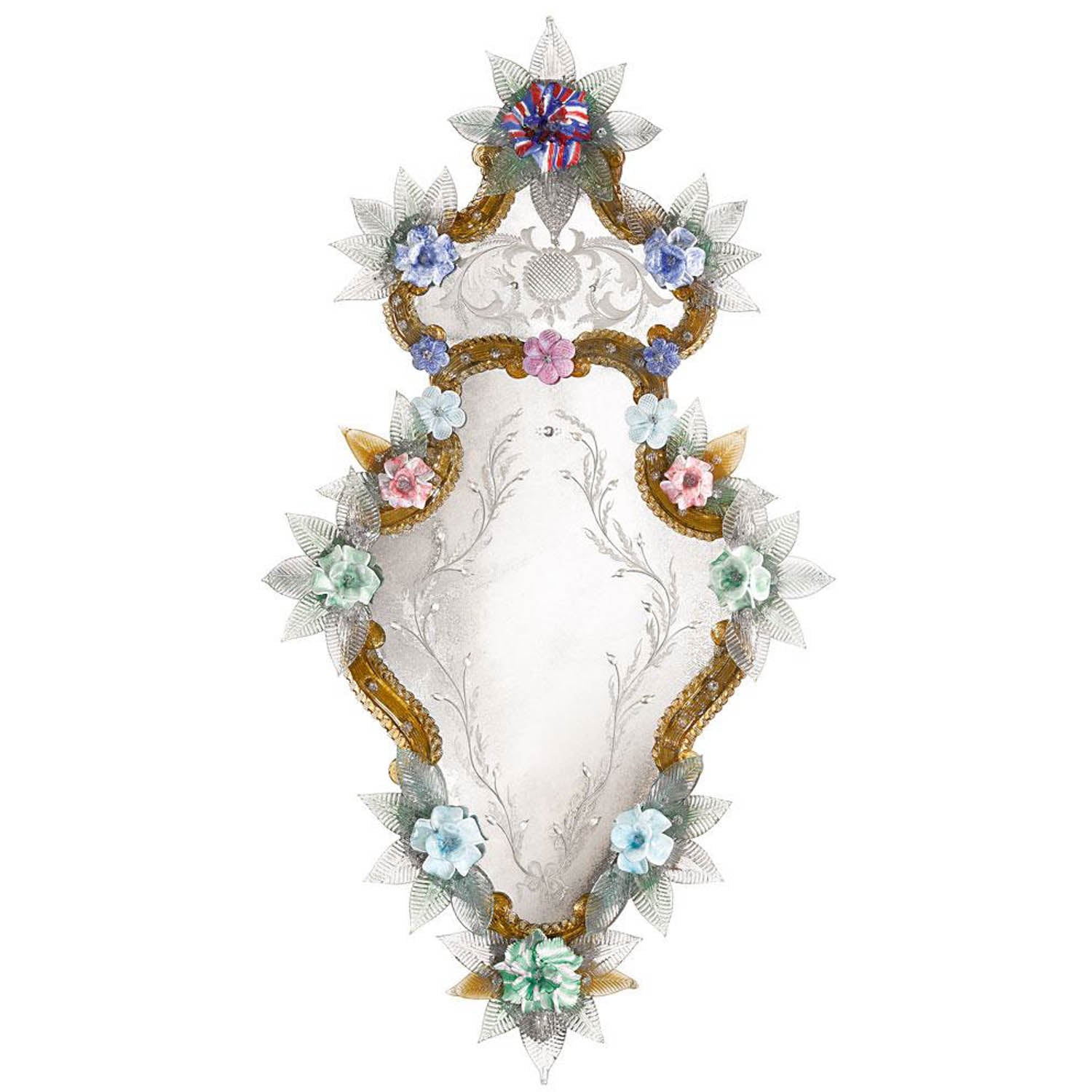 classic mirror made in italy - murano glass high level craftwork