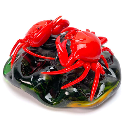 Red Crabs on the Rock - Murano Glass