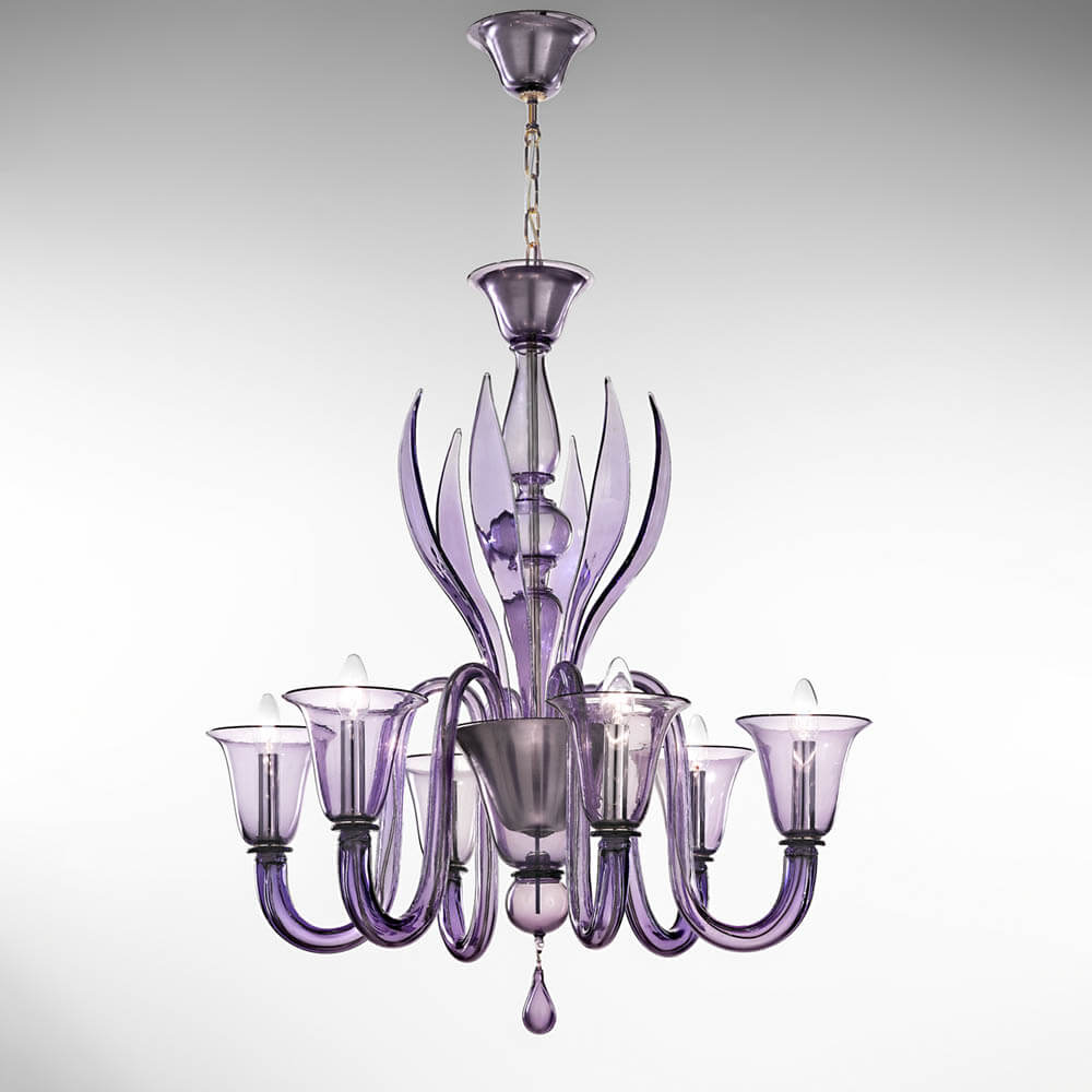 Rialto 6 lights Chandelier- Murano Glass Lighting
