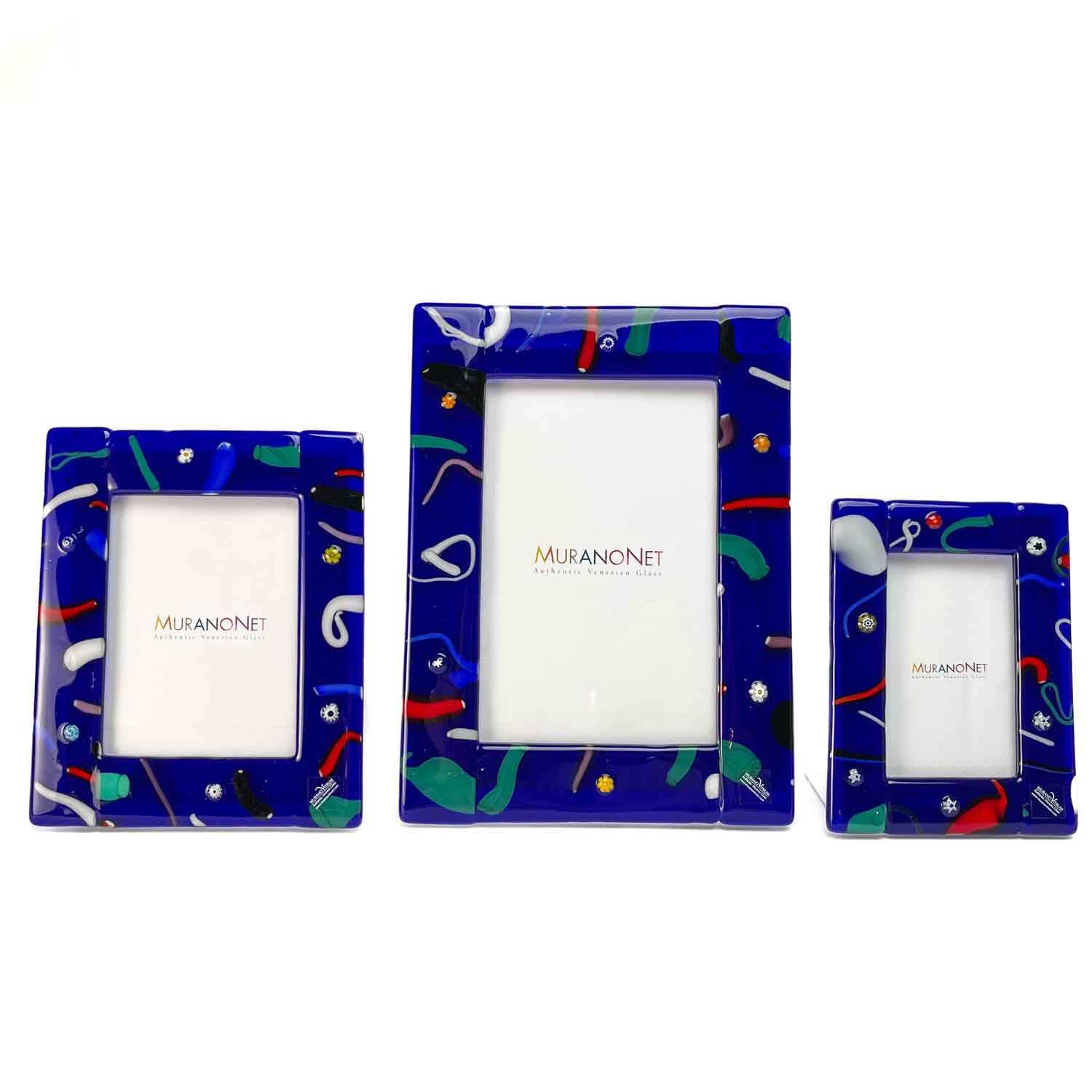 Cornice Portafoto Lawrence Frames In Metallo E Smalto Blu - 10x10 Cm (foto 4x4\")