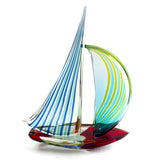 Barca a vela con vele rigate | Vetro di Murano