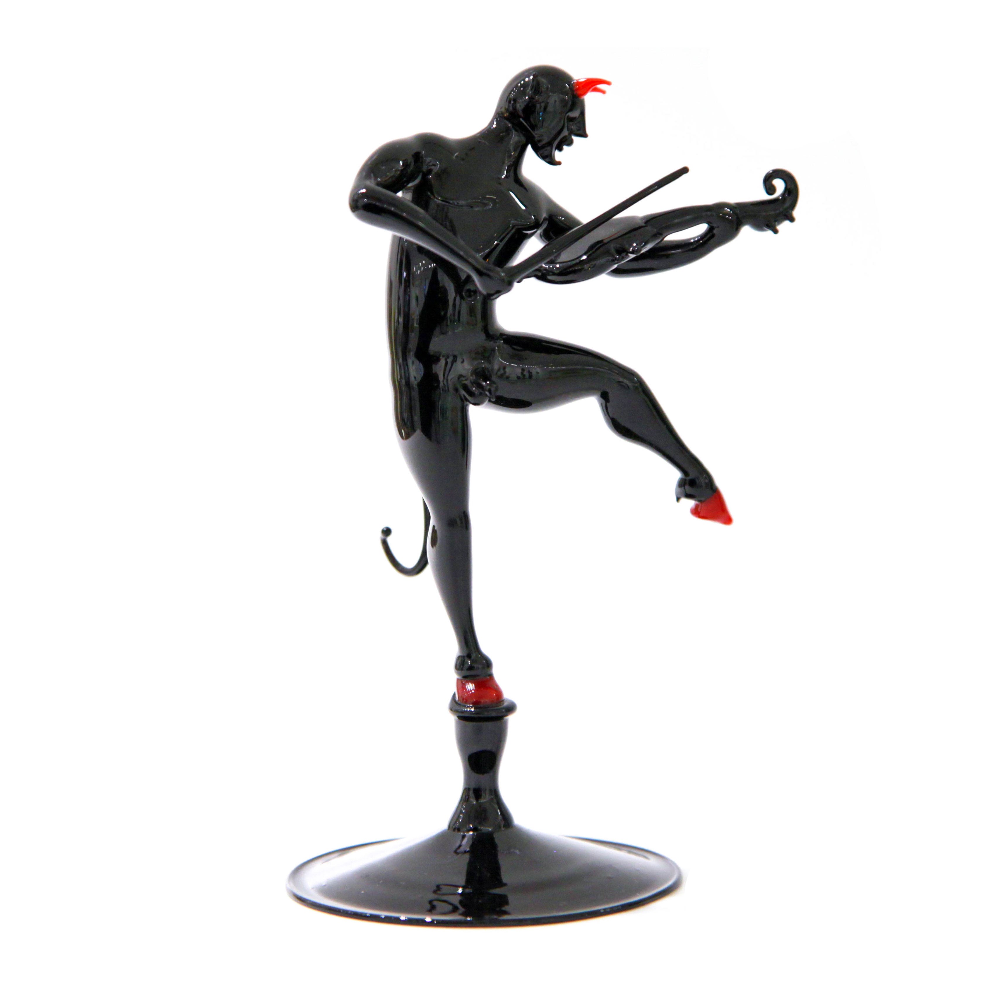 Paganini Devil with violin - Murano Glass