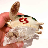 Tartaruga in vetro di Murano sulla roccia