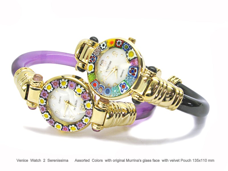 Serenissima Bangle Watch | Murano Glass Wirstwatch display picture 3