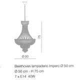 Beethoven Impero Chandelier Murano Glass 6 up to 18 lights