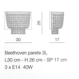 Beethoven wall lamp - 2 or 3 lights