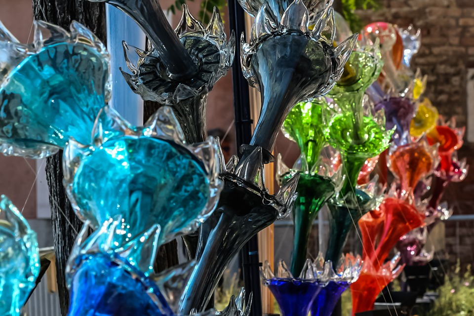Murano glass in different colours