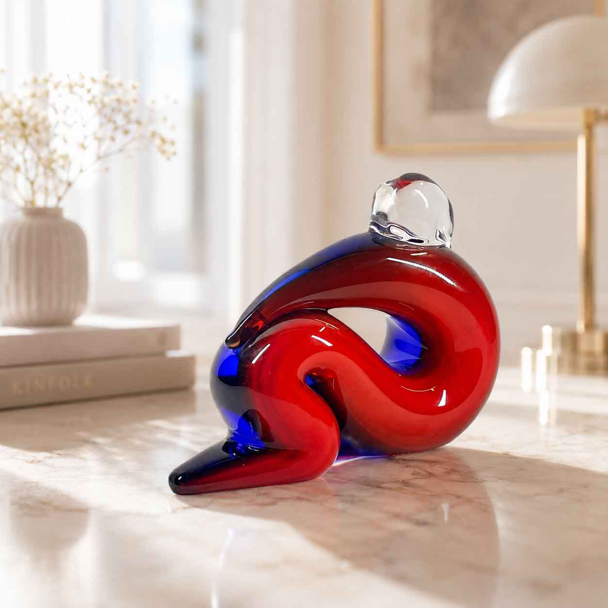 Crystal Blue Gymnast - Murano Glass