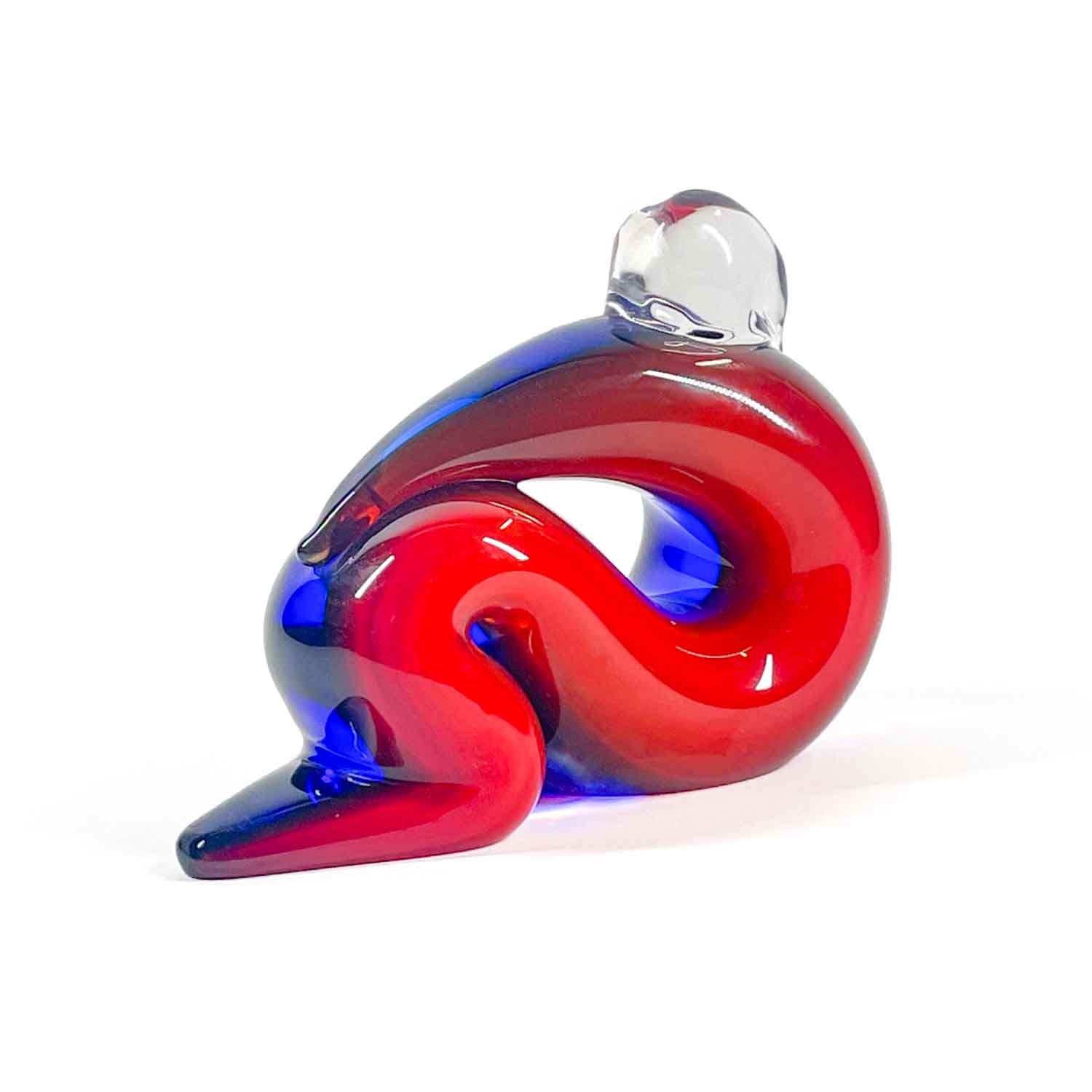 Crystal Blue Gymnast - Murano Glass
