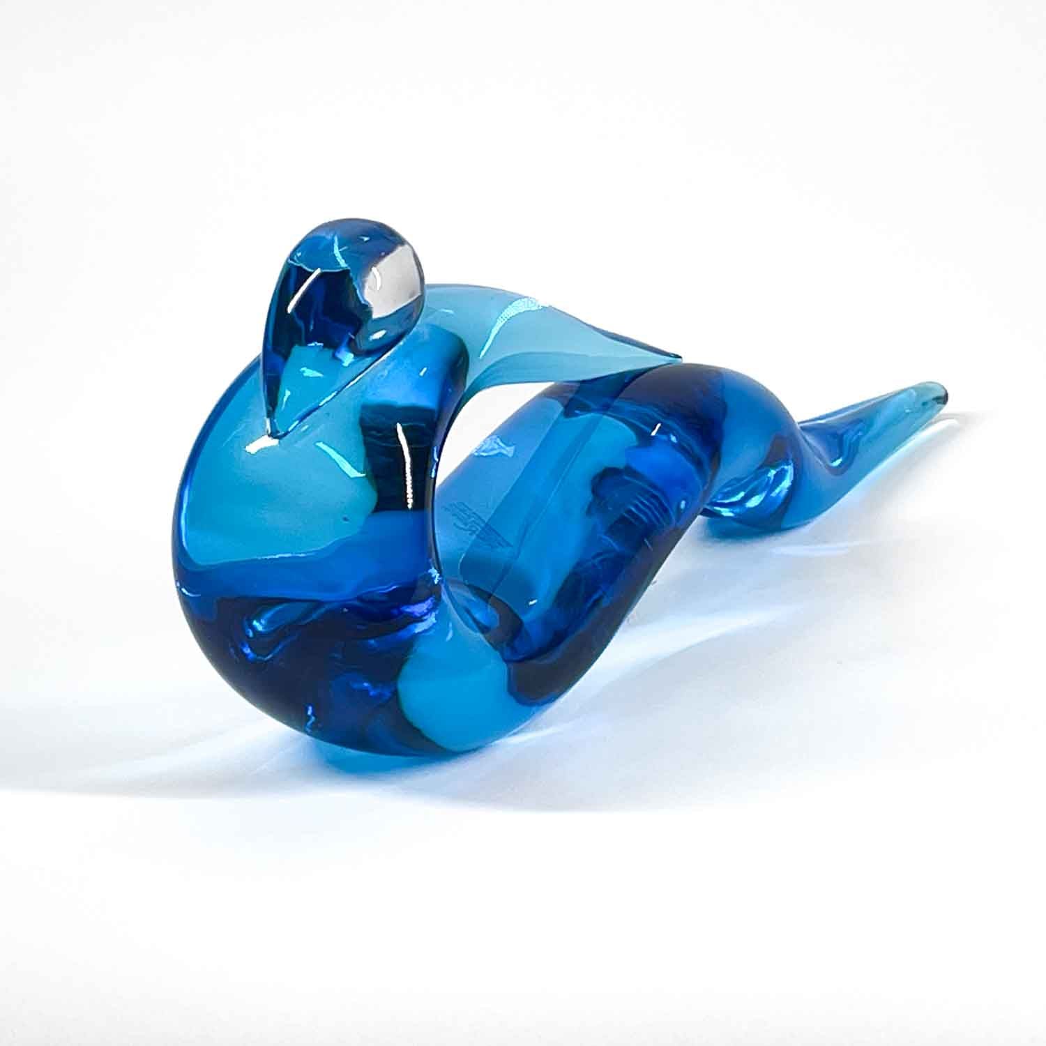 Crystal Blue Gymnast - Murano Glass