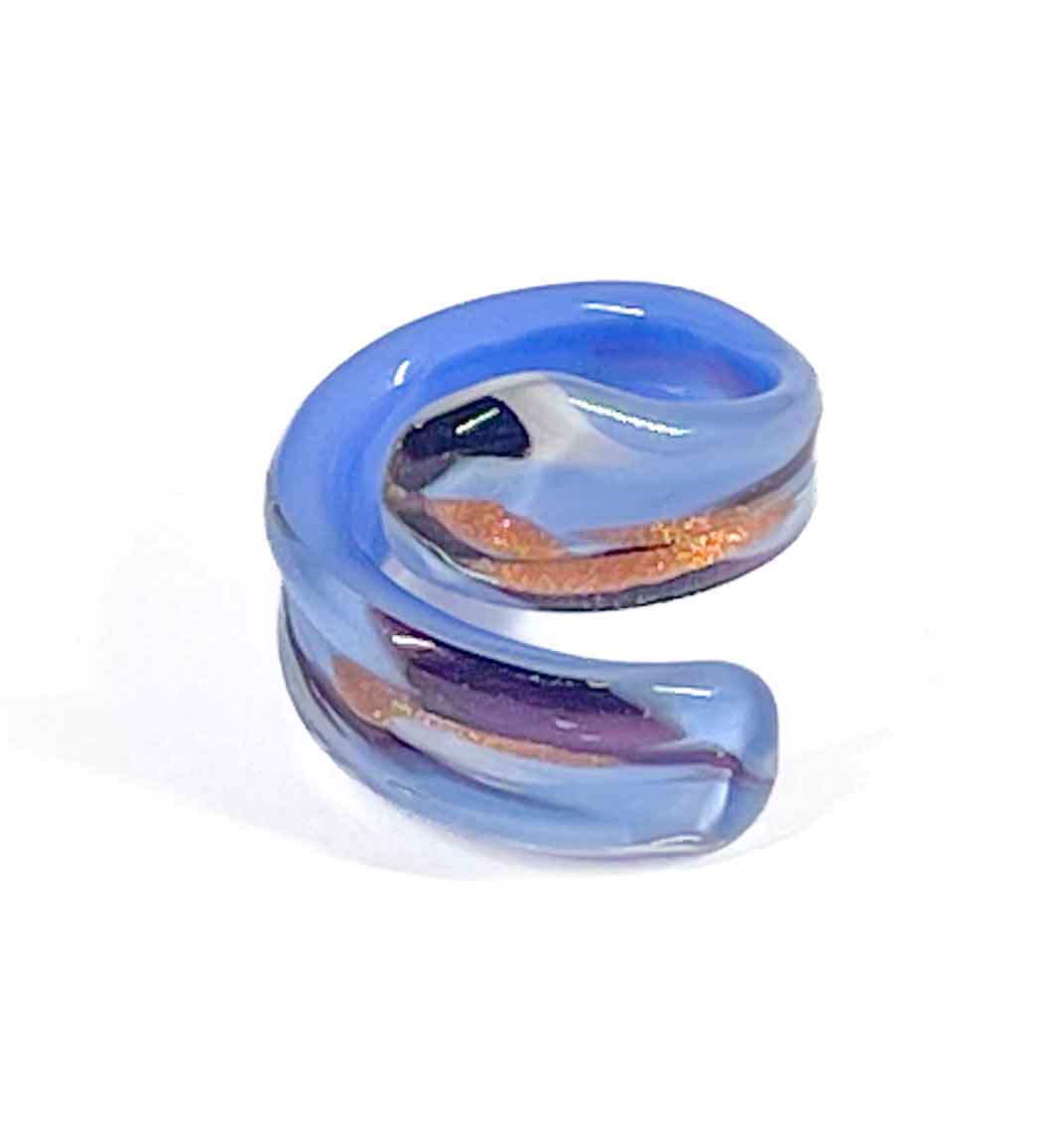 Light Blue Ring Handmade Medusa - Murano Glass