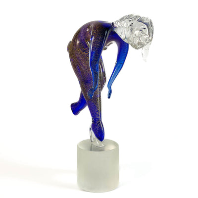 Danseuse en verre de Murano Blu