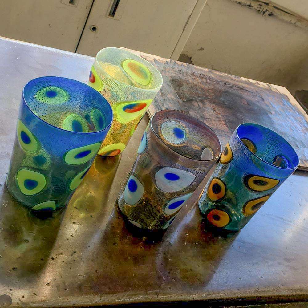 drink glasses multicolor murrine diego vio