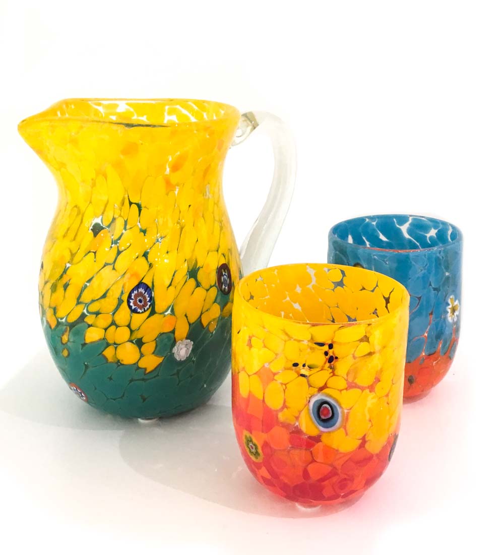 Lino Glass and Carafe Set - Set of Six Glasses and Carafe