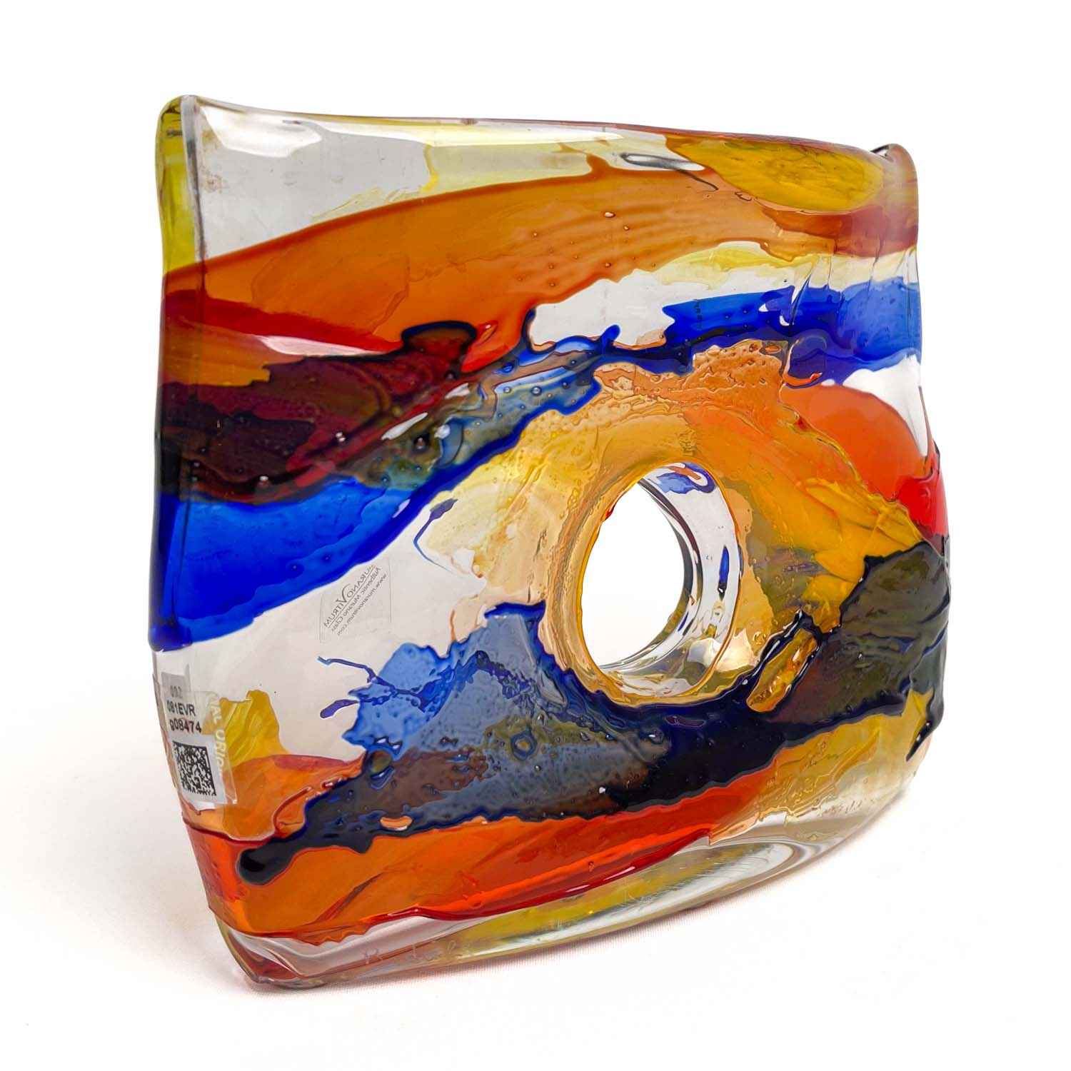Hurricane Blown Vase Murano Glass with Hole - Murano Glass