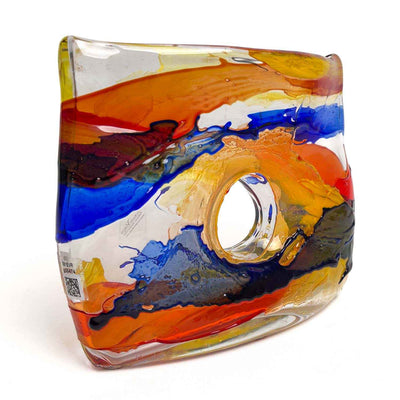 Vase soufflé ouragan en verre de Murano avec trou - Verre de Murano 