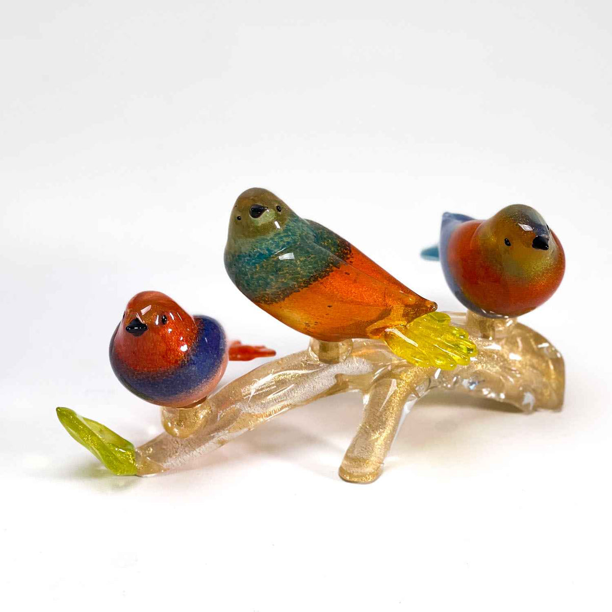 Figurines En Verre De Murano Noir Et Or - Paire Vintage Faite Main En Italie, 30 Cm