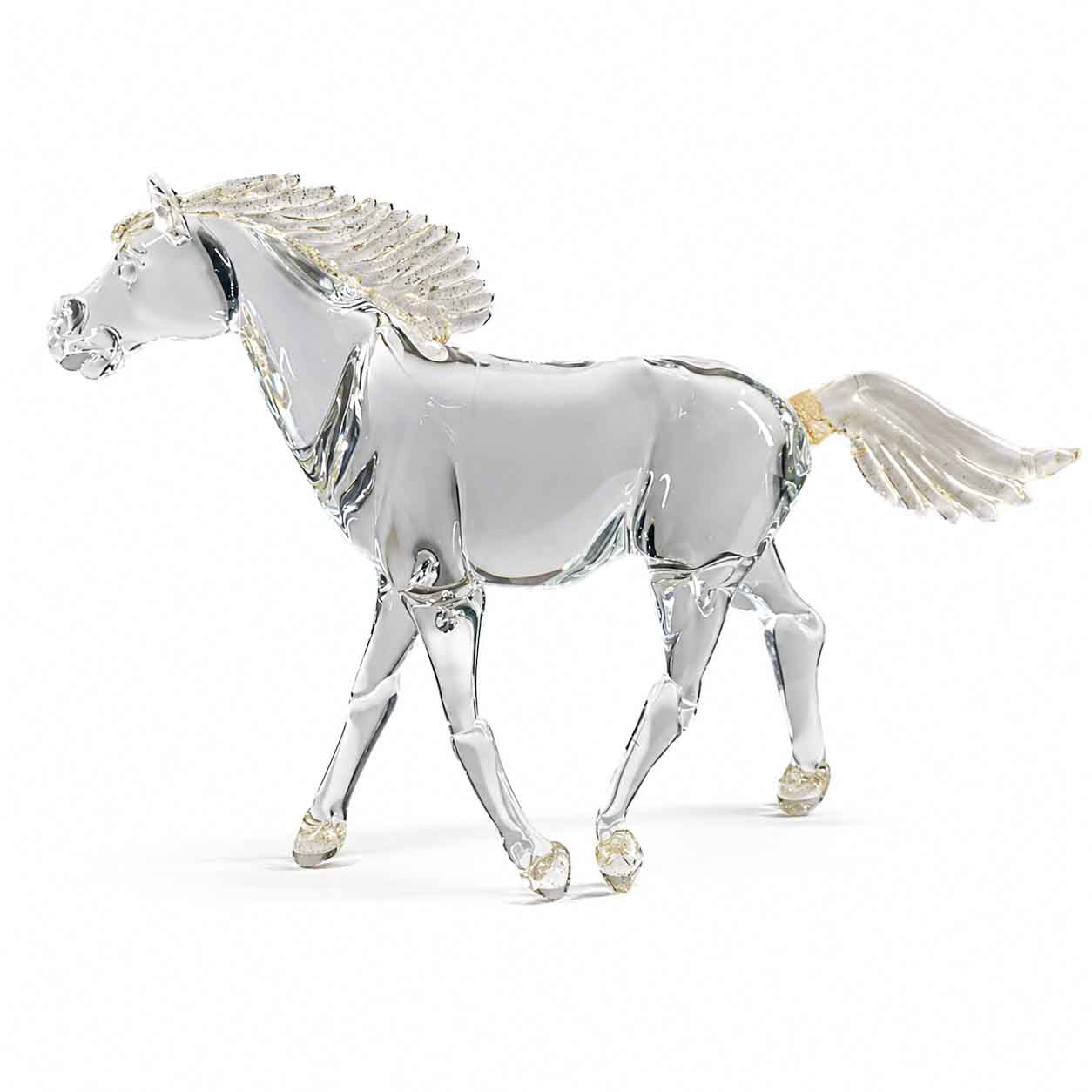 Transparent running Horse - Murano Glass