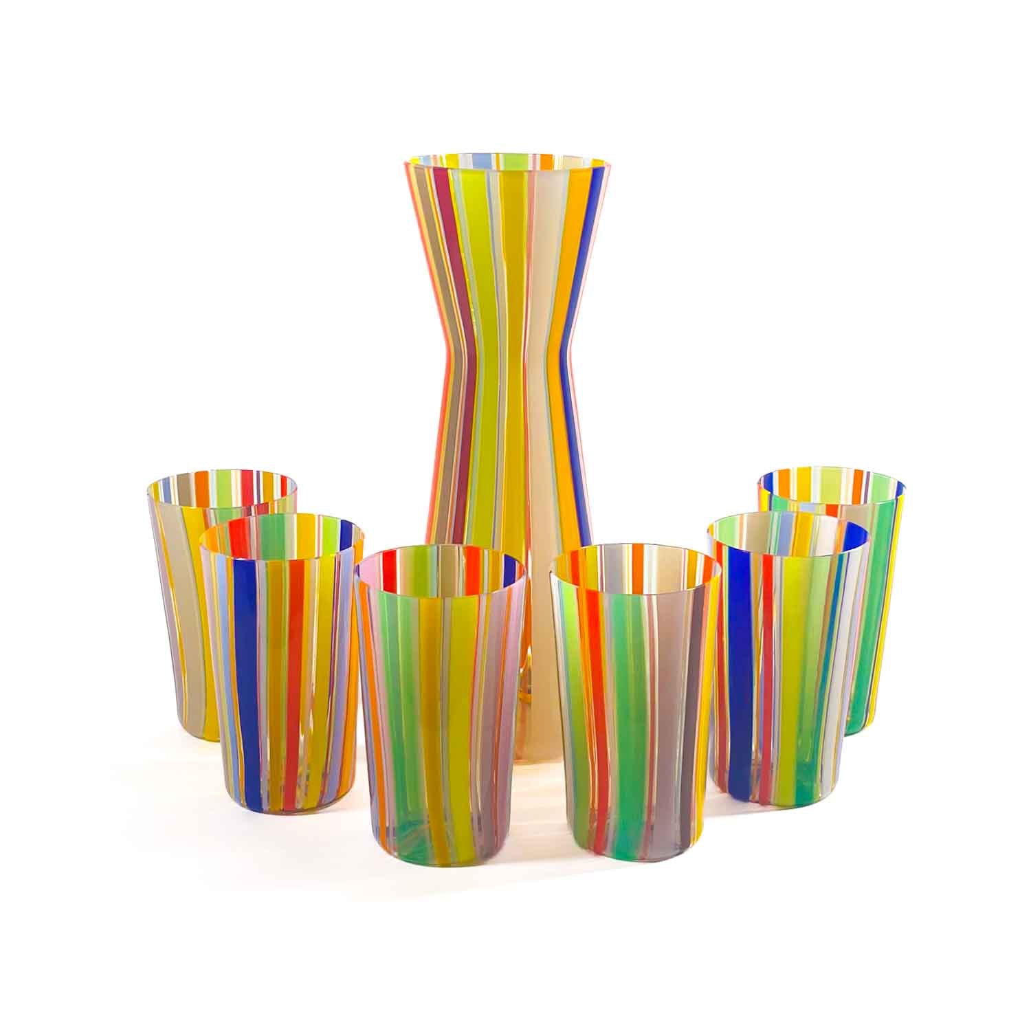 Piero Collection | Hand-Blown Murano Glass Tumblers & Pitcher