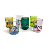 Picasso shot glasses, set of six - Murano Glass