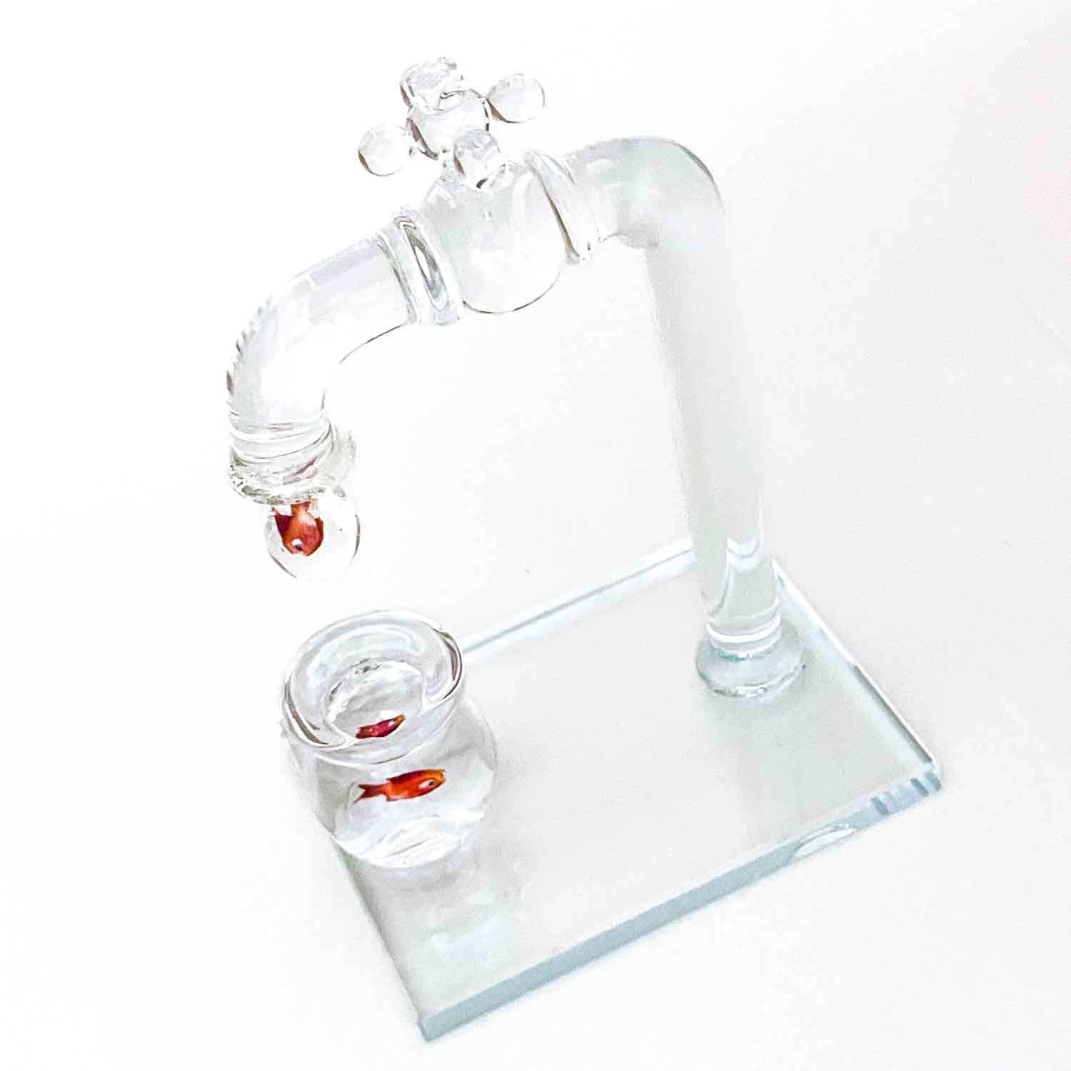 Rubinetto con pesce rosso - Vetro di murano