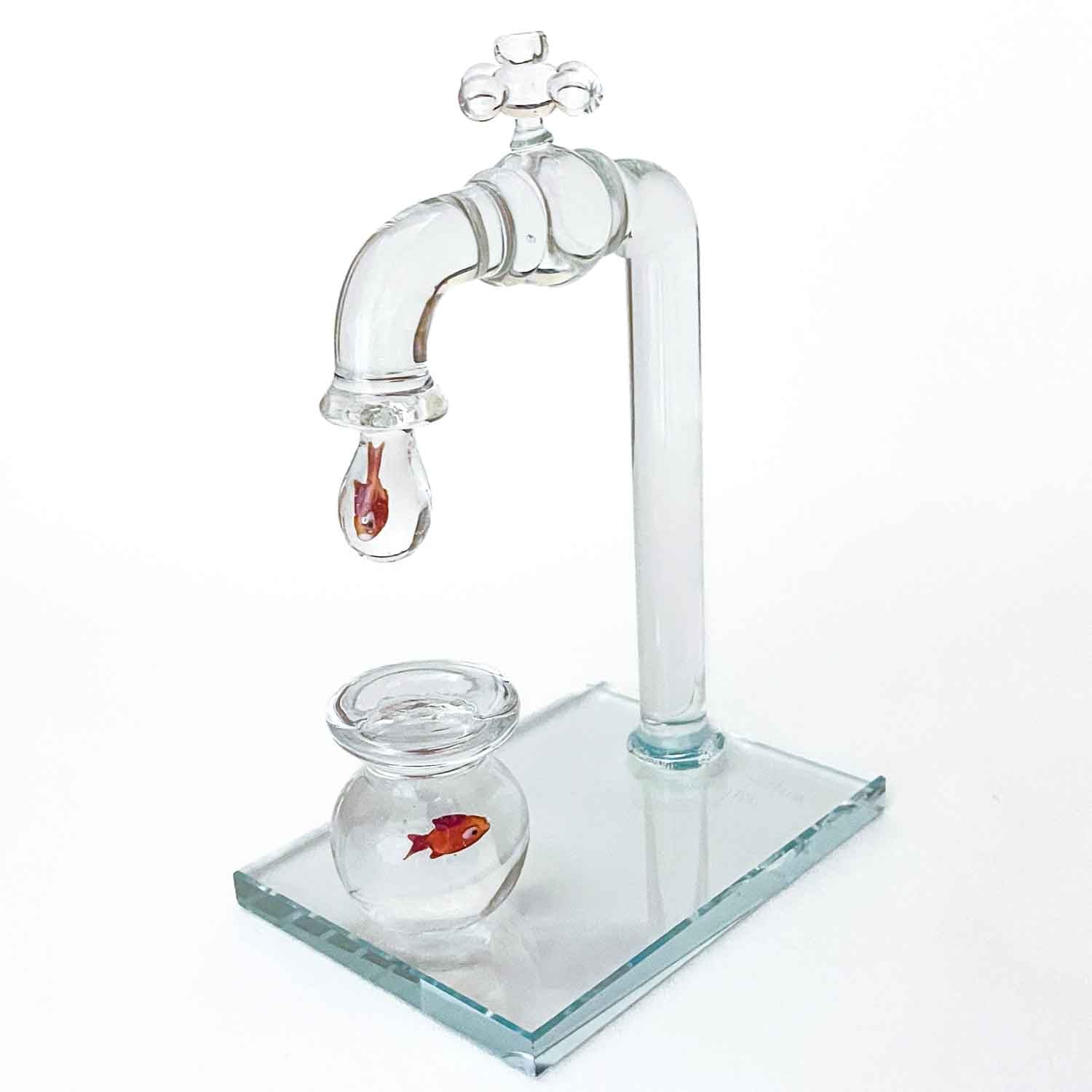 Rubinetto con pesce rosso - Vetro di murano