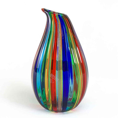 crystal of murano venice blown vase multicolor canna avventurina