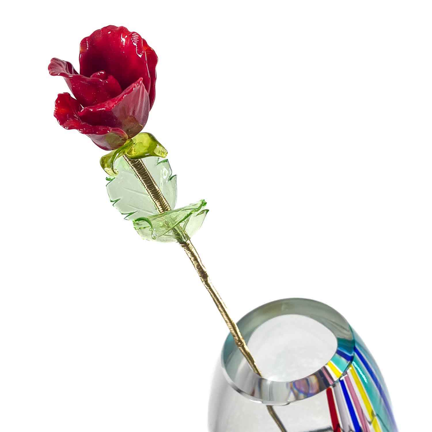 Lagoon Rose Flower - Murano Glass