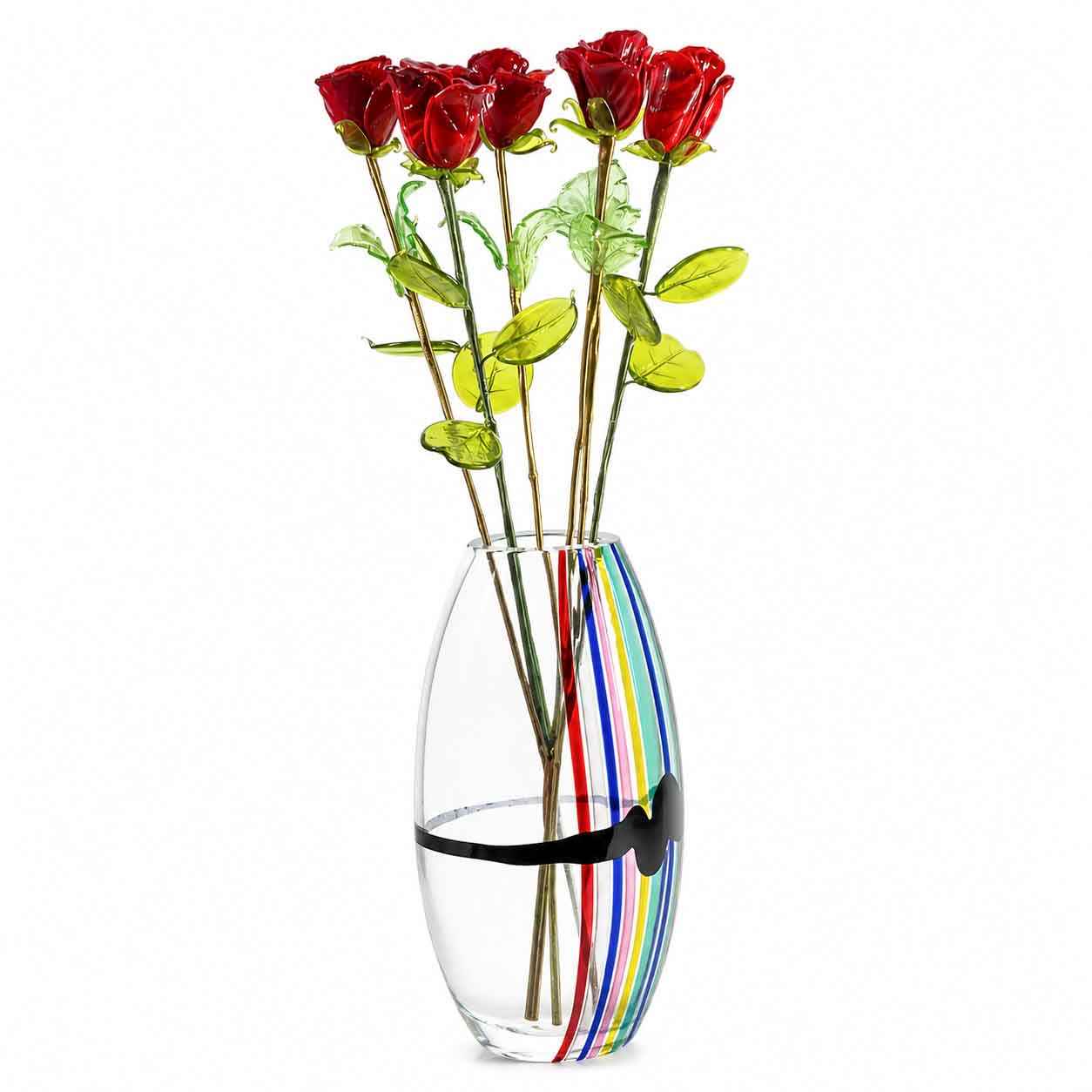 Lagoon Rose Flower - Murano Glass