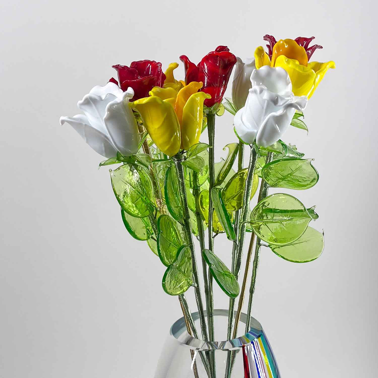 Lagoon Rose Flower - Murano Glass