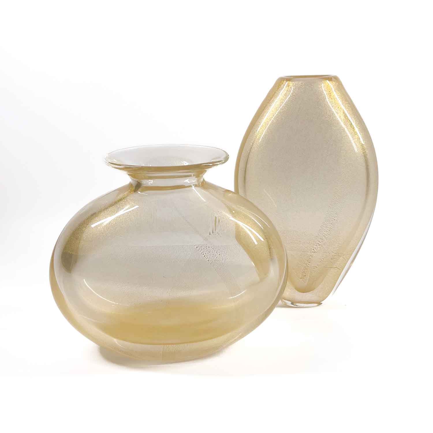 Gold Sparkle vases - Murano Glass