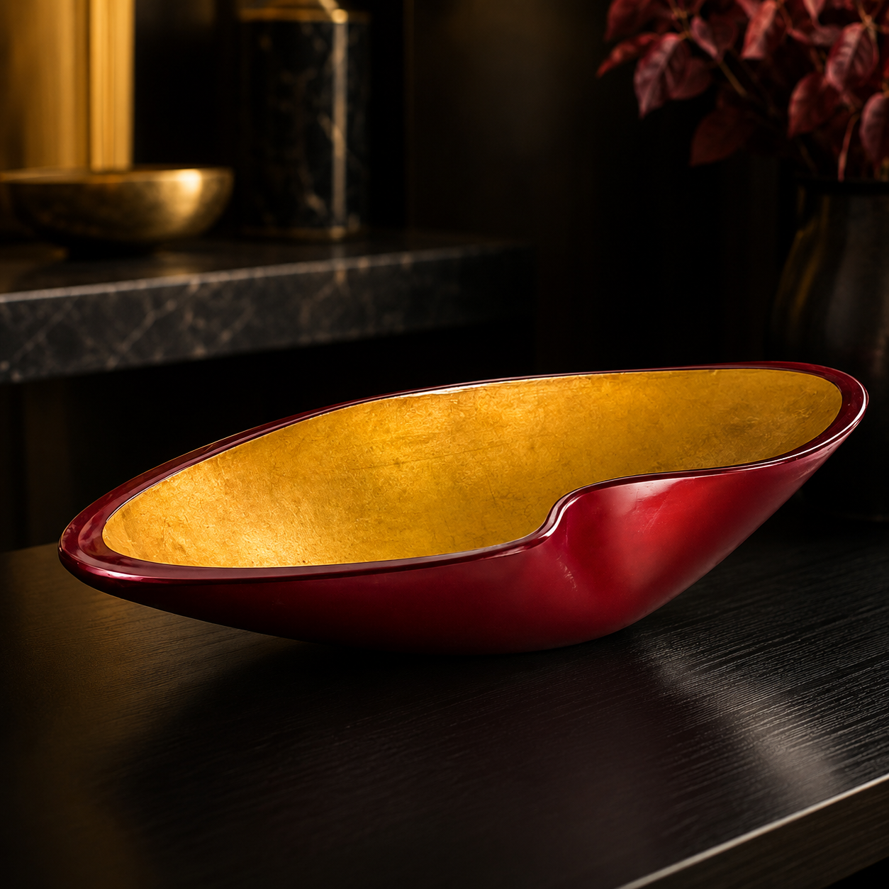 Gold Centerpieces - red or blu - Murano Glass