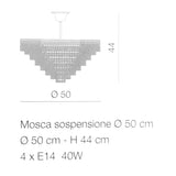 Mosca 4 Lights ceiling chandelier cm 50- Murano Glass Lighting