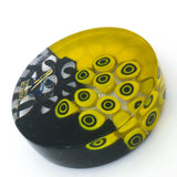Round Paperweight - Black and Yellow