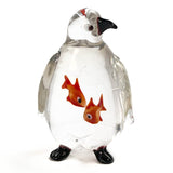 Penguin swallowing a fish - Murano Glass