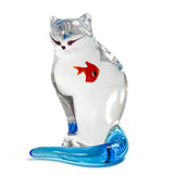 Cat swallowing a fish - Murano Glass