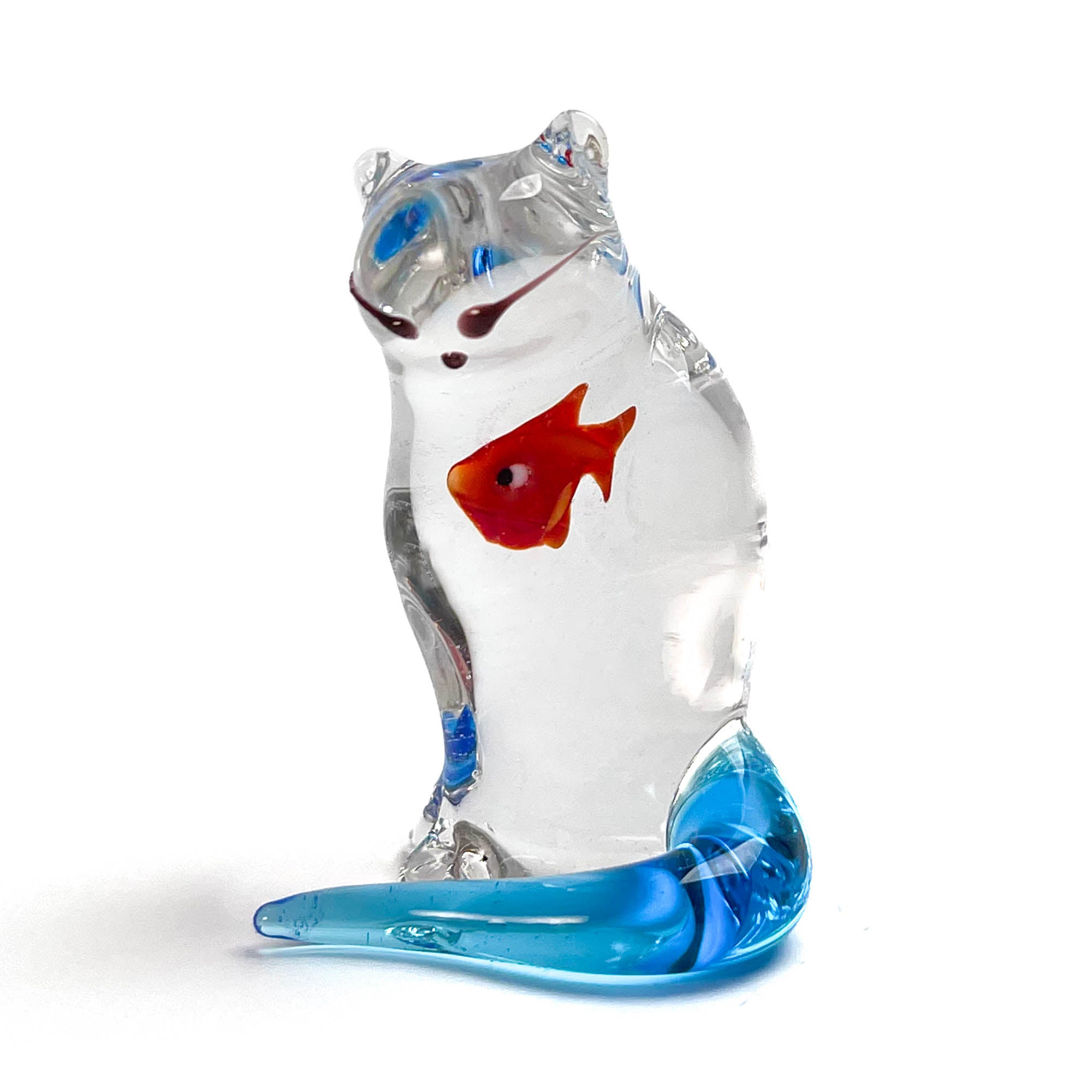 Cat swallowing a fish - Murano Glass