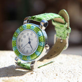 Grande montre bracelet Calliope - murrine vénitienne