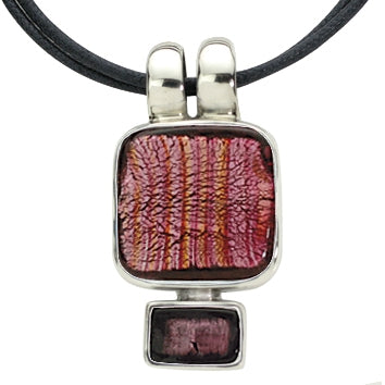 Squared Demucha necklace - Ruby