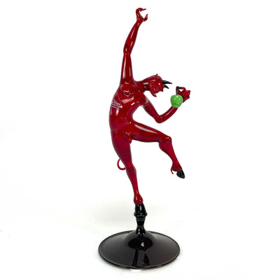 Red devil with apple - Murano Glass