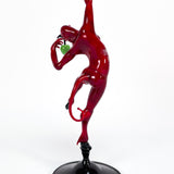 Diavolo rosso con mela - Vetro di Murano