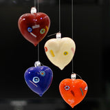 Heart shaped Glass Christmas Ball - Set of 6