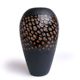Fancy glass vase - Orange and black