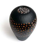 Fancy glass vase - Orange and black