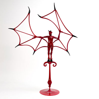 Red Flying Devil in the Stand- Murano Glass
