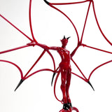 Diable volant rouge dans le stand - Verre de Murano